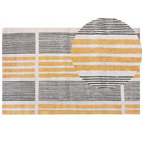 TEPPICH geflochten Katra 200/140 cm - Gelb, Textil (140/200cm) - Beliani