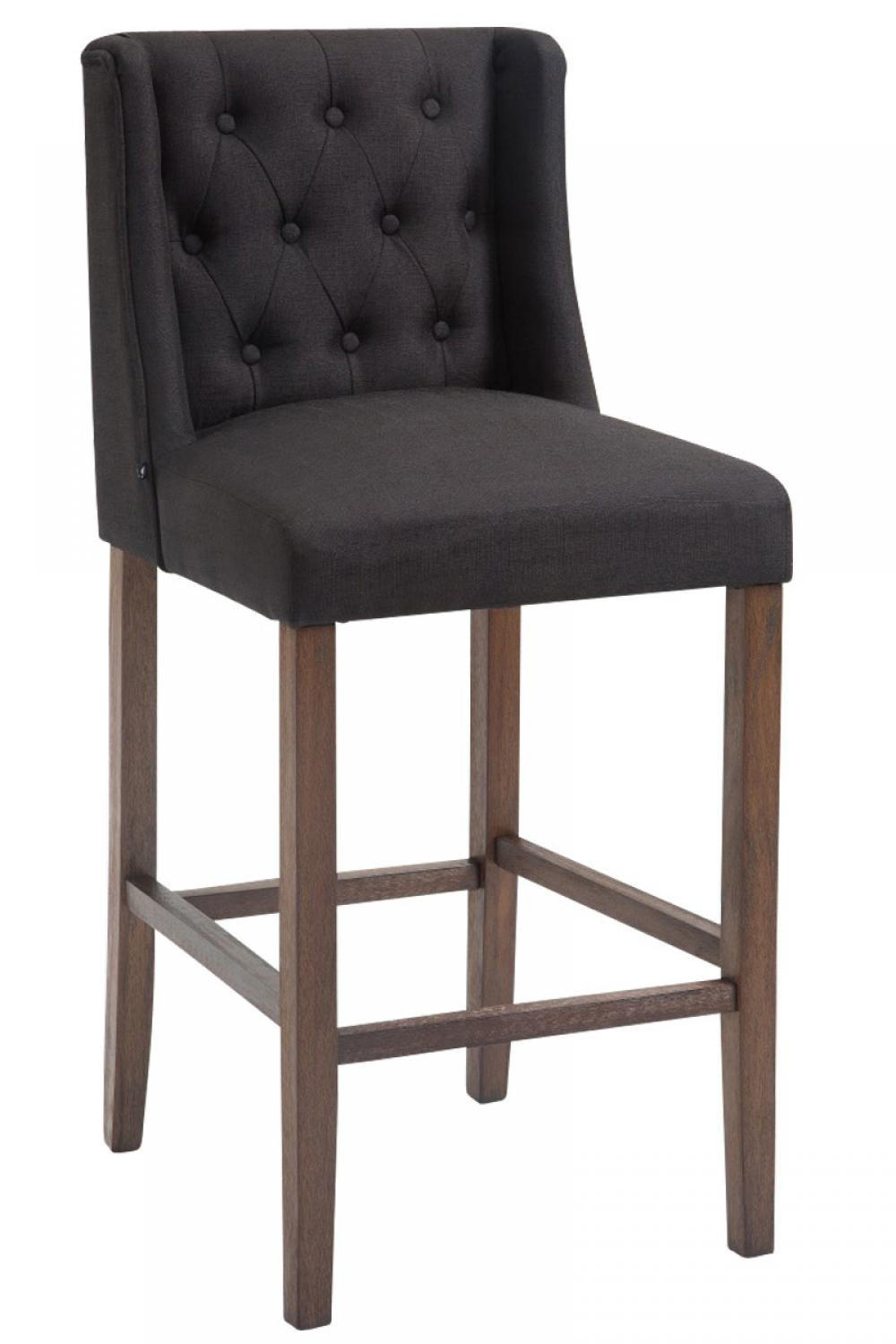 BARHOCKER Stoff schwarz - Schwarz, Holz/Textil (56/111/51cm) - CLP