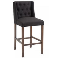 BARHOCKER Stoff schwarz - Schwarz, Holz/Textil (56/111/51cm) - CLP