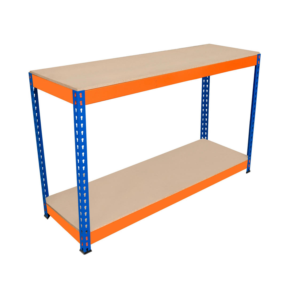 WERKBANK S-Rax 2-stufig - 150cm x 45cm x 90cm - Orange, Holzwerkstoff (150/90/45cm)