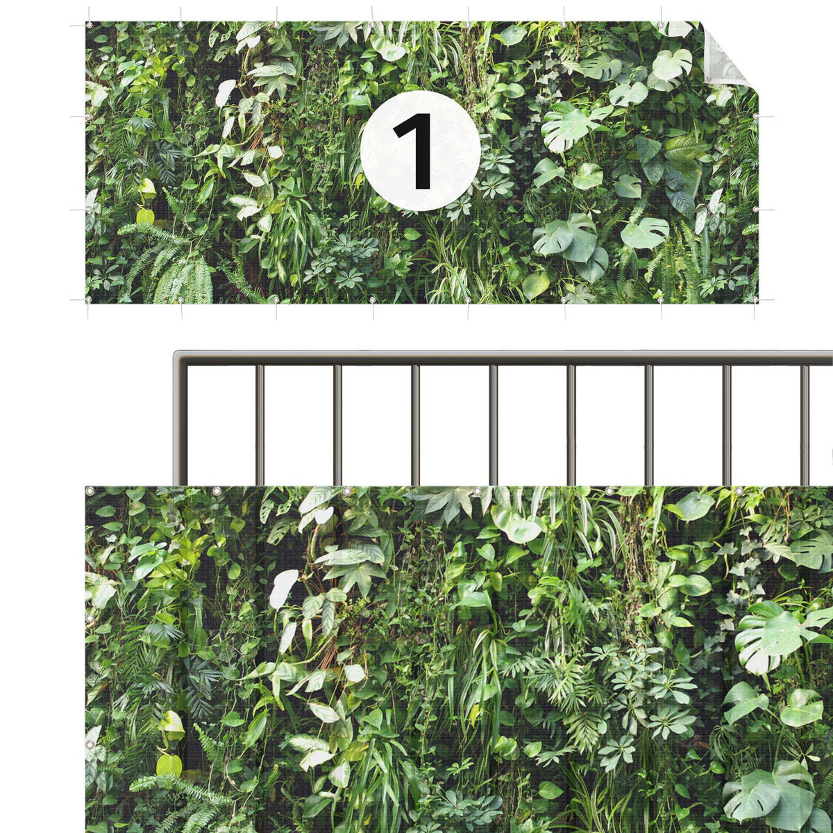 BALKON SICHTSCHUTZ Tief im Dschungel 250/75 cm - Grün, Kunststoff (250/75cm) - Bilderwelten