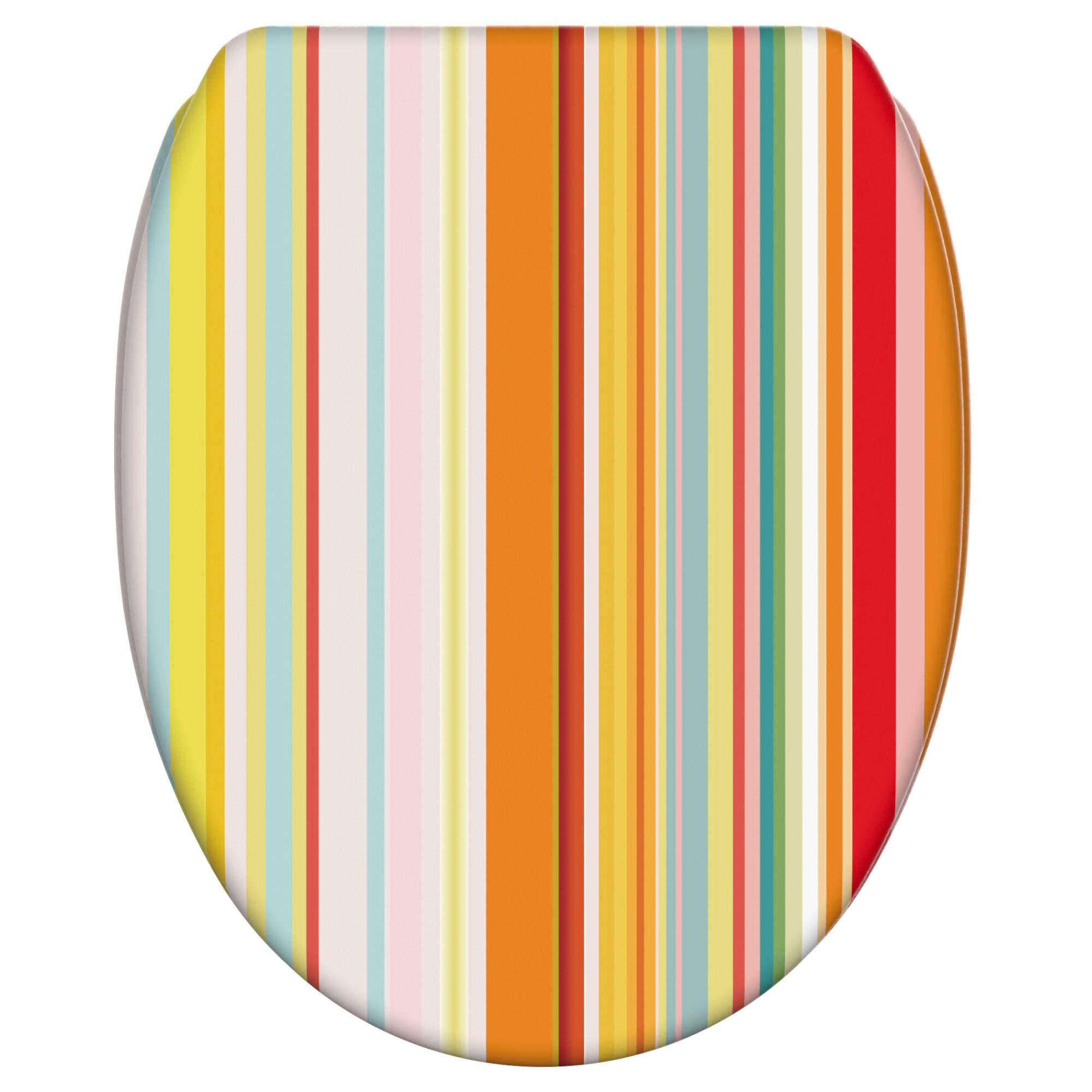 WC-SITZ mit Absenkautomatik & Top Fix Starstripes - Multicolor, Holzwerkstoff (37.7/5.5/48cm) - Sanilo