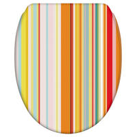 WC-SITZ mit Absenkautomatik & Top Fix Starstripes - Multicolor, Holzwerkstoff (37.7/5.5/48cm) - Sanilo