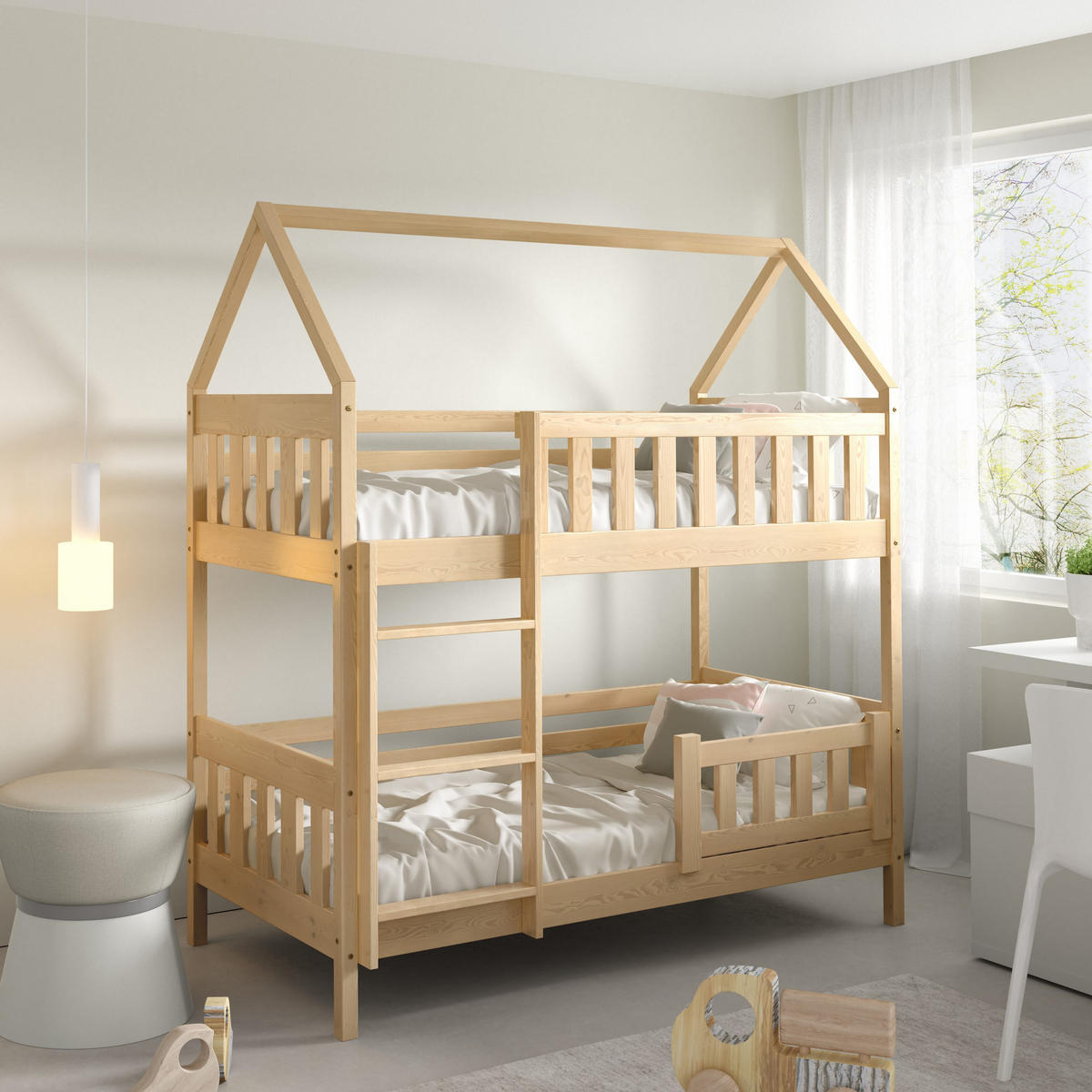 ETAGENBETT ELENA 80x160 cm Kieferfarben - Kieferfarben, Holz (80/160cm) - MASSENO