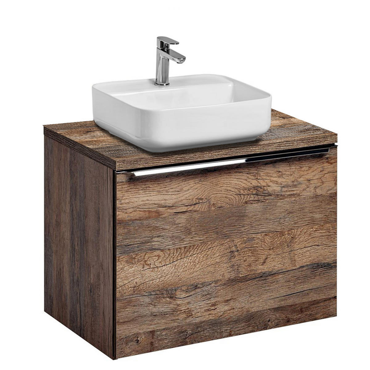 BADMÖBEL-SET 4-TLG. Puebla-56 - Braun, Holzwerkstoff (60/63/46cm) - Lomado