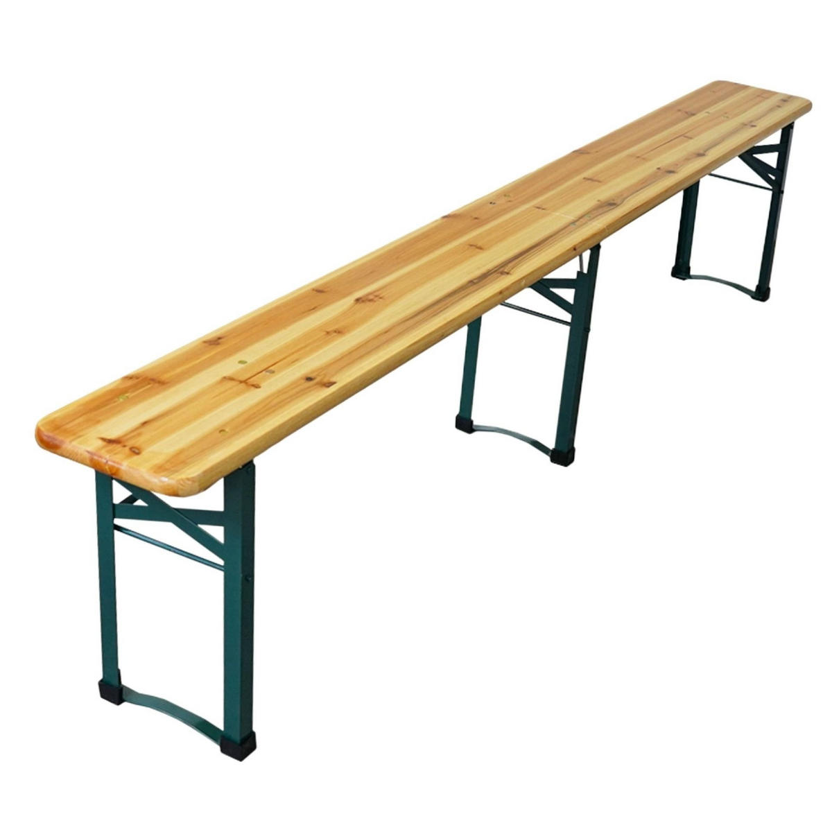 BIERZELTGARNITUR 3-teilig klappbar 1x Tisch 2x Bierbank 76x220x50 cm Holz - Hellbraun, Holz - CHEFGASTRO