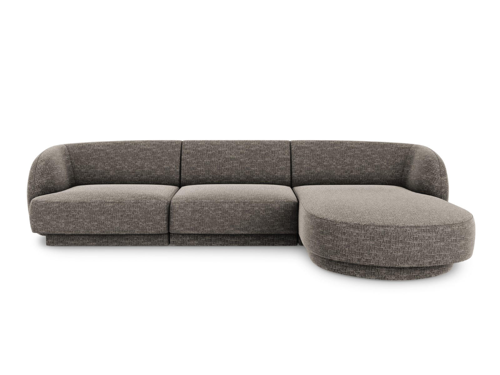 ECKSOFA rechts Miley aus Chenille-Stoff grau 4 Sitzplätze - Grau, Textil (156/255cm) - Micadoni