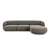 ECKSOFA rechts Miley aus Chenille-Stoff grau 4 Sitzplätze - Grau, Textil (156/255cm) - Micadoni