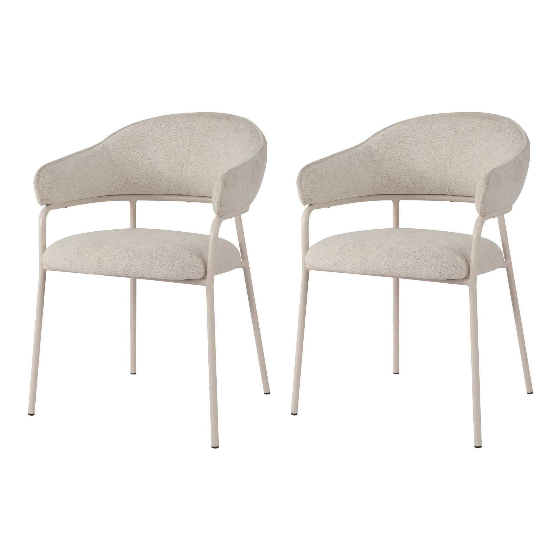 STÜHLE 2er Set Weiß 56,5/57/82,5 cm - Weiß, Textil (56.5/82.5/57cm) - Mobili Rebecca