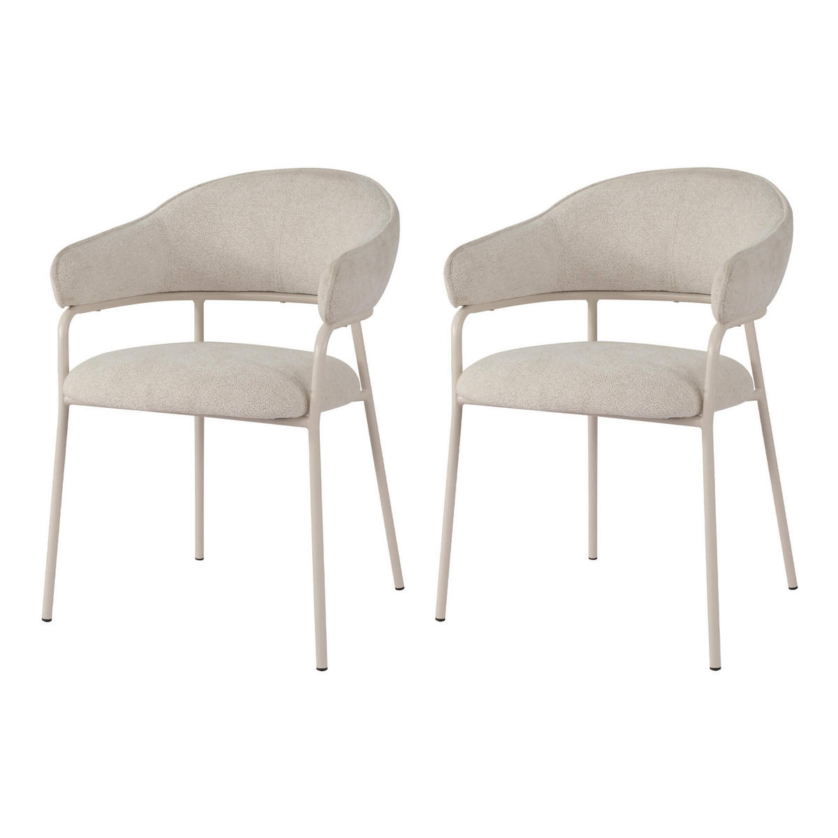 STÜHLE 2er Set Weiß 56,5/57/82,5 cm - Weiß, Textil (56.5/82.5/57cm) - Mobili Rebecca