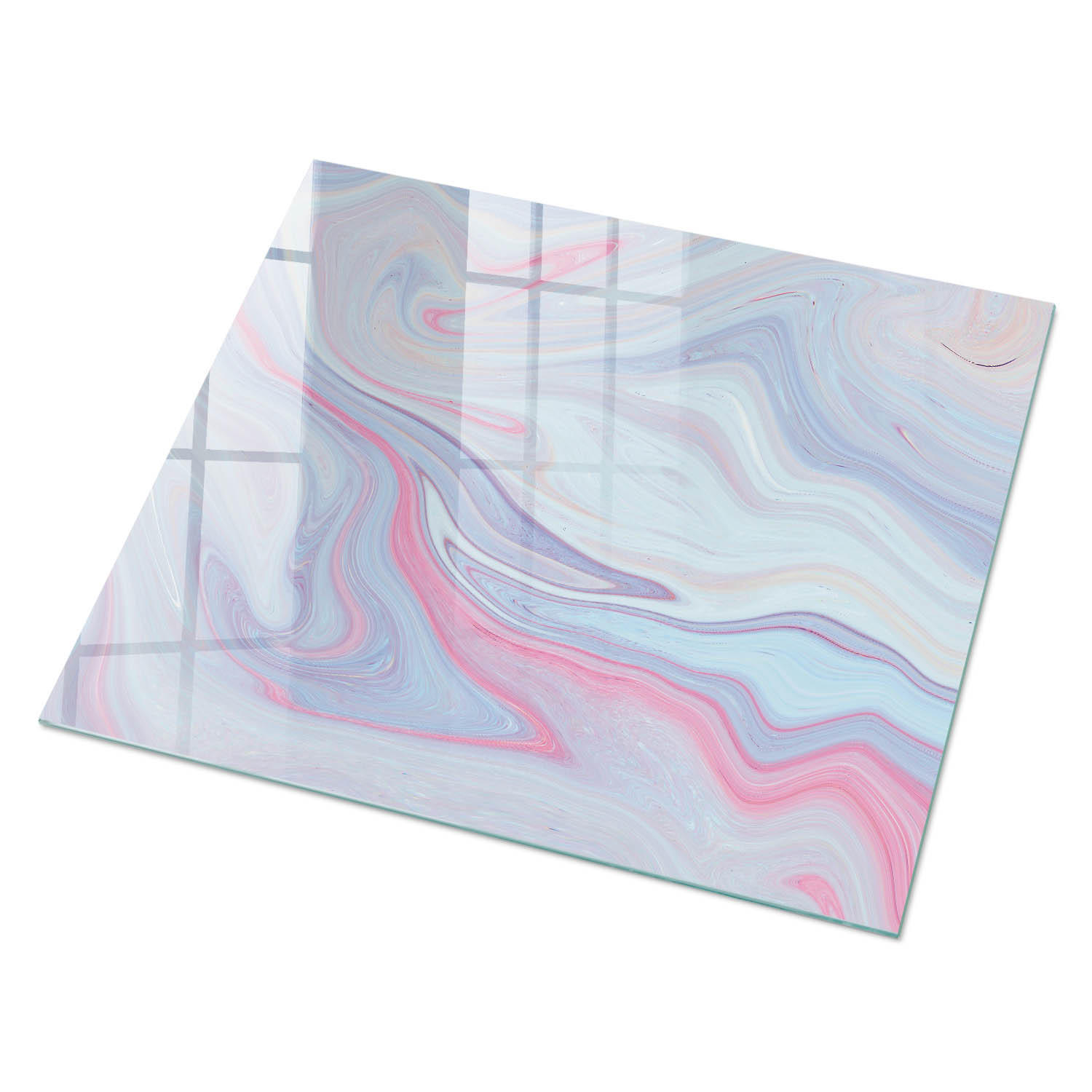 GLASPLATTE 80x60 cm – Pastellwellen - Schwarz, Glas (0.4/80/60cm) - ArtPrintCave