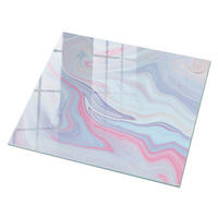 GLASPLATTE 80x60 cm – Pastellwellen - Schwarz, Glas (0.4/80/60cm) - ArtPrintCave