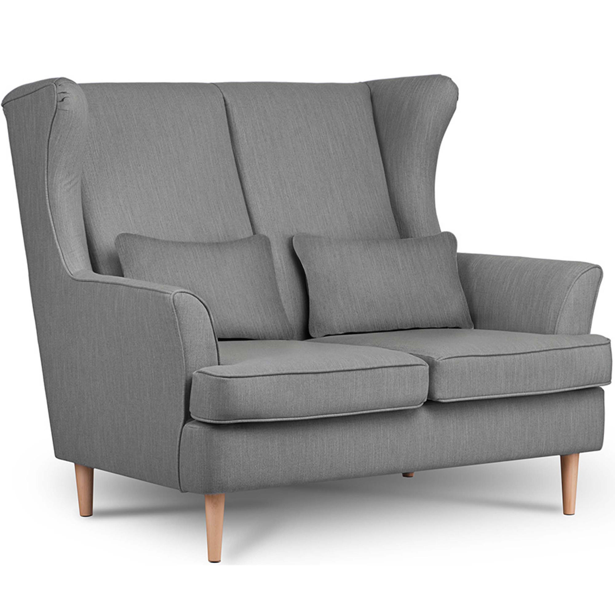DOPPELSESSEL STRALIS Klassische Stil, grau - Grau, Textil (136/106/96cm) - KONSIMO®