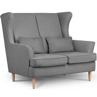 DOPPELSESSEL STRALIS Klassische Stil, grau - Grau, Textil (136/106/96cm) - KONSIMO®