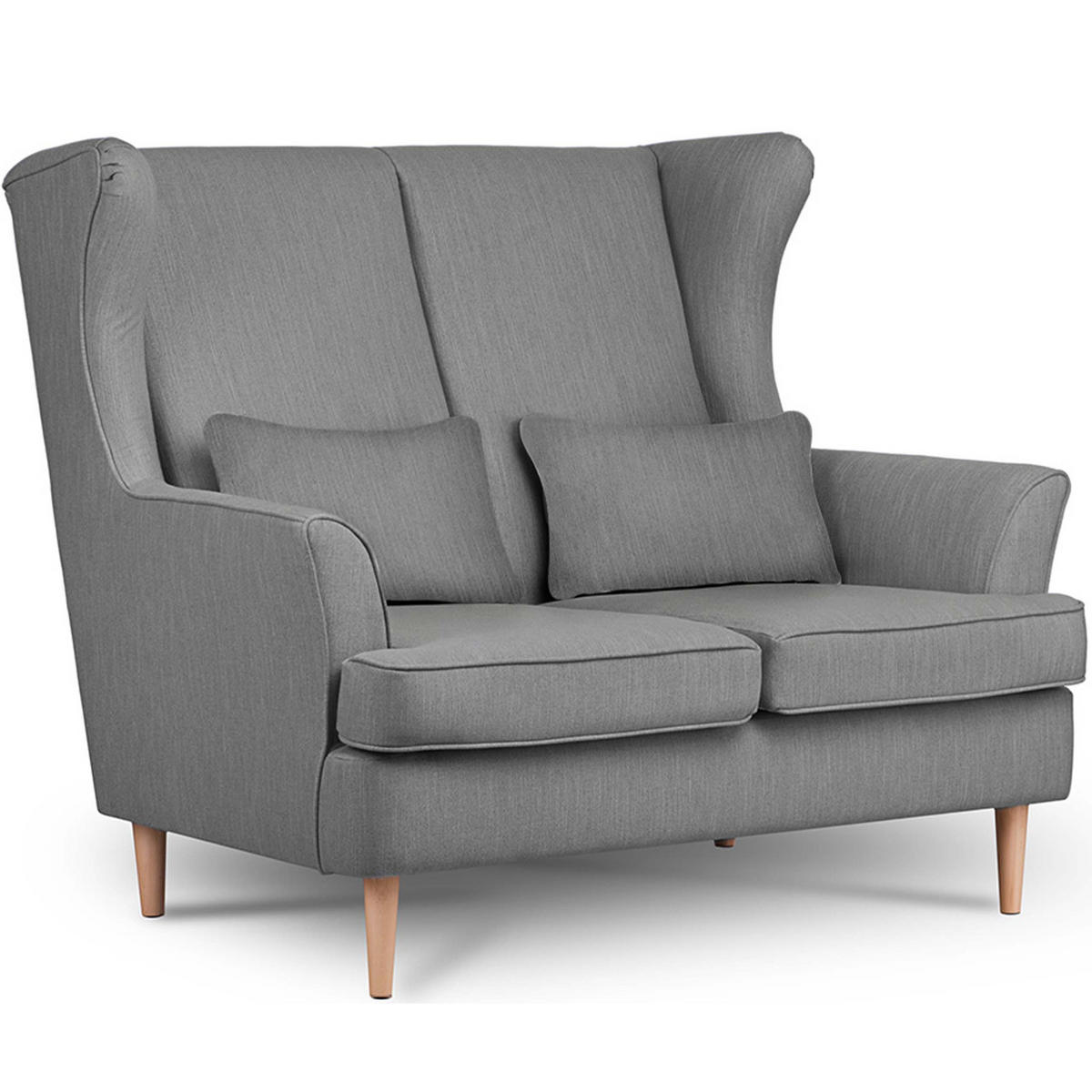 DOPPELSESSEL STRALIS Klassische Stil, grau - Grau, Textil (136/106/96cm) - KONSIMO®