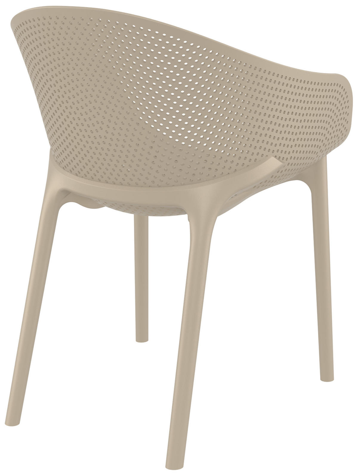 GARTENSTUHL Kunststoff Taupe - Taupe, Kunststoff (54/81/50cm) - CLP