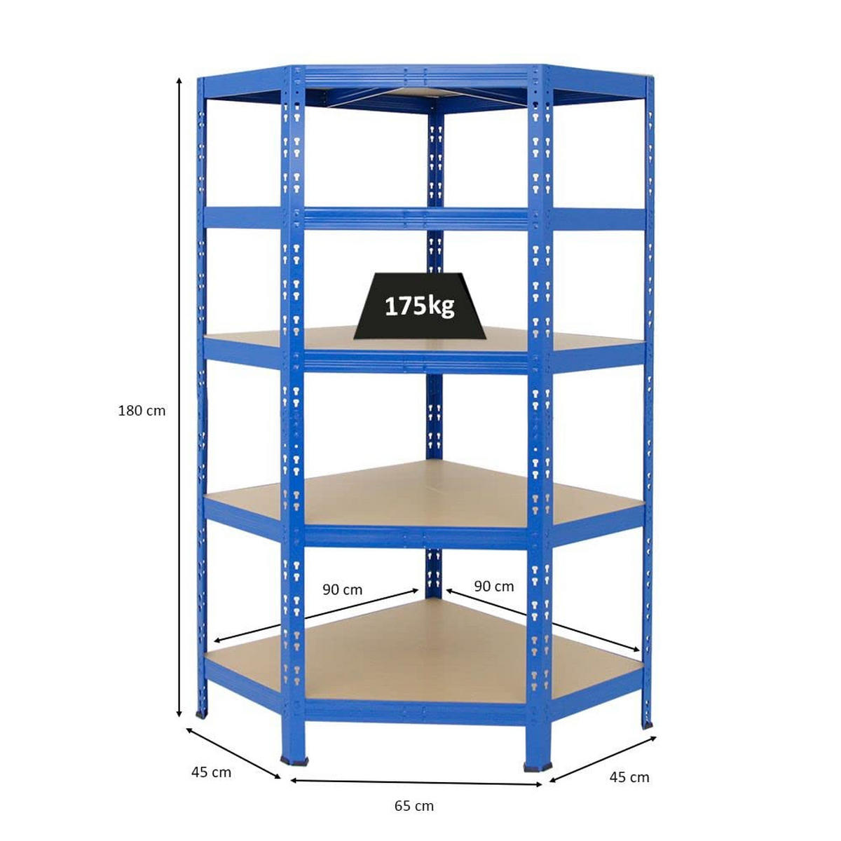 ECKREGAL Tiger 180x90x45 cm Fachlast 175 kg Blau - Blau, Metall (90/180/45cm) - PROREGAL