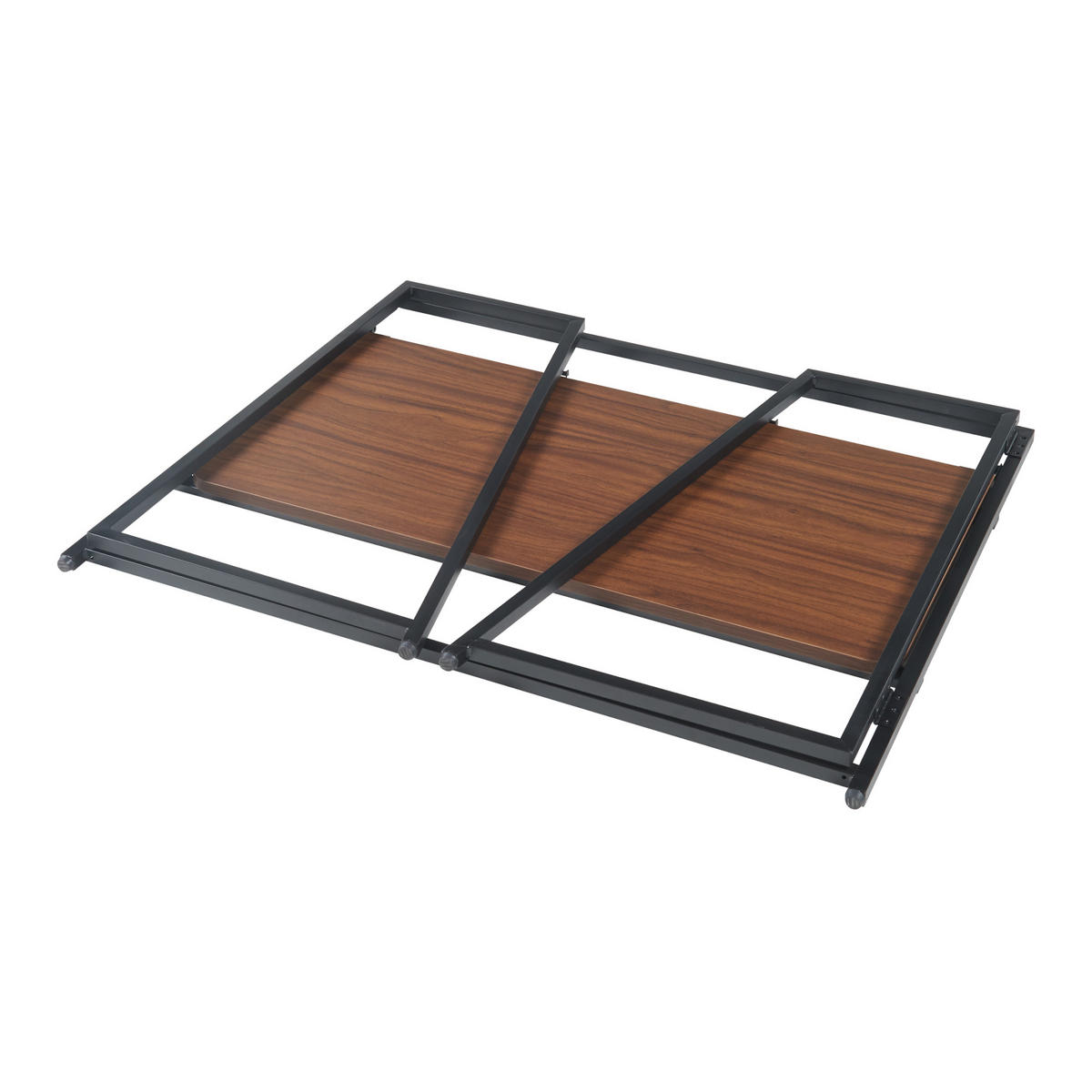 SCHREIBTISCH klappbar Ringerike - Walnussfarben/Schwarz, Holzwerkstoff/Metall (104.5/53/85.5cm) - [en.casa]