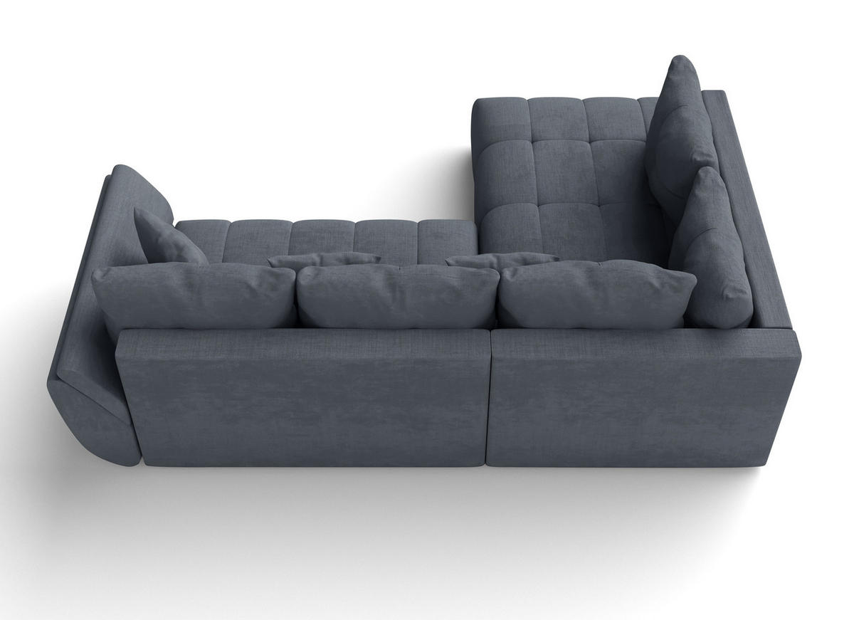 ECKSOFA L Form Corleone Grau 266/190/91 cm mit Schlaffunktion - Schwarz/Grau, Kunststoff/Textil (266/182cm) - AX Living