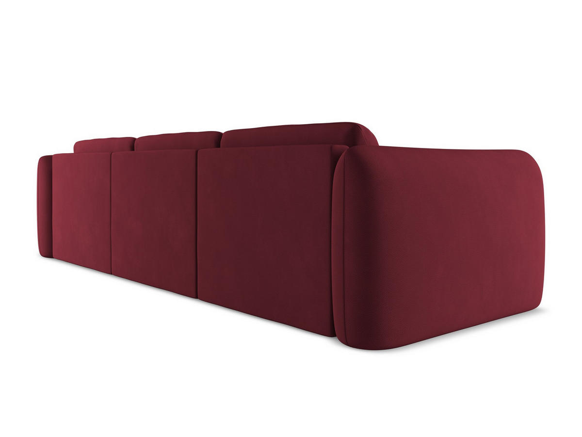 ECKSOFA Rechts Chenille Stoff Rot - Rot/Weinrot, Kunststoff/Textil (290/170cm) - Makamii
