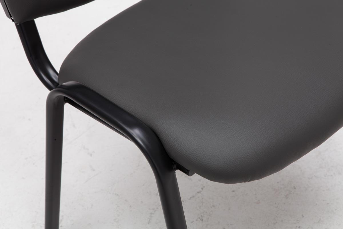 BESUCHERSTUHL Keen, Kunstleder mit Gestell Schwarz / Bezug Grau - Schwarz/Grau, Textil/Metall (54/79/48cm) - TPFLiving