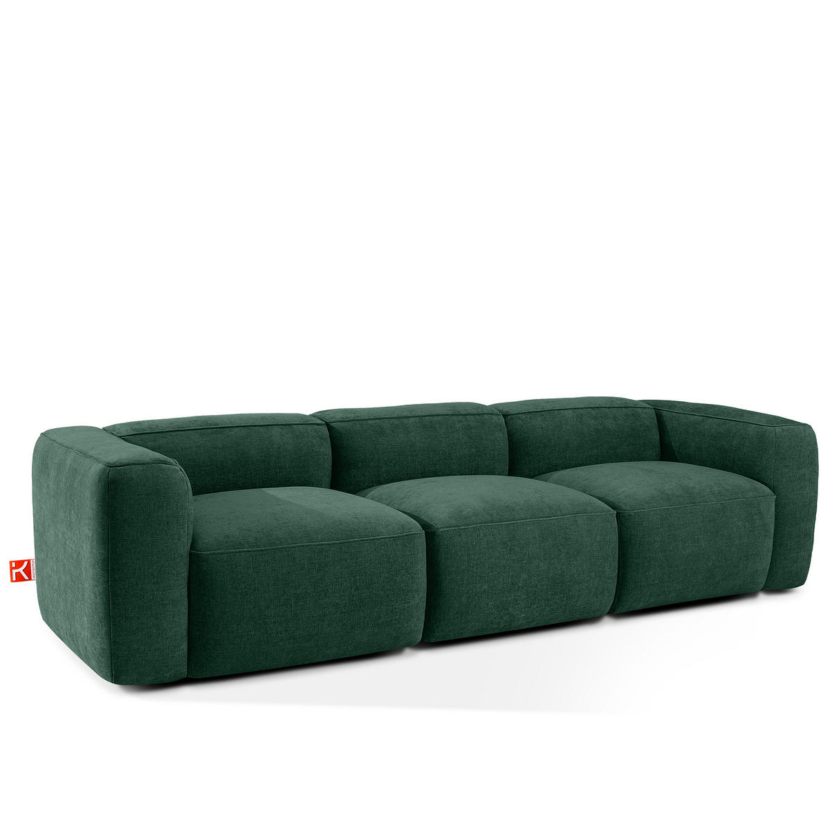 3-SITZER SOFA FUBBO, Dunkelgrün - Dunkelgrün, Holz/Holzwerkstoff (290/73/96cm) - KONSIMO®