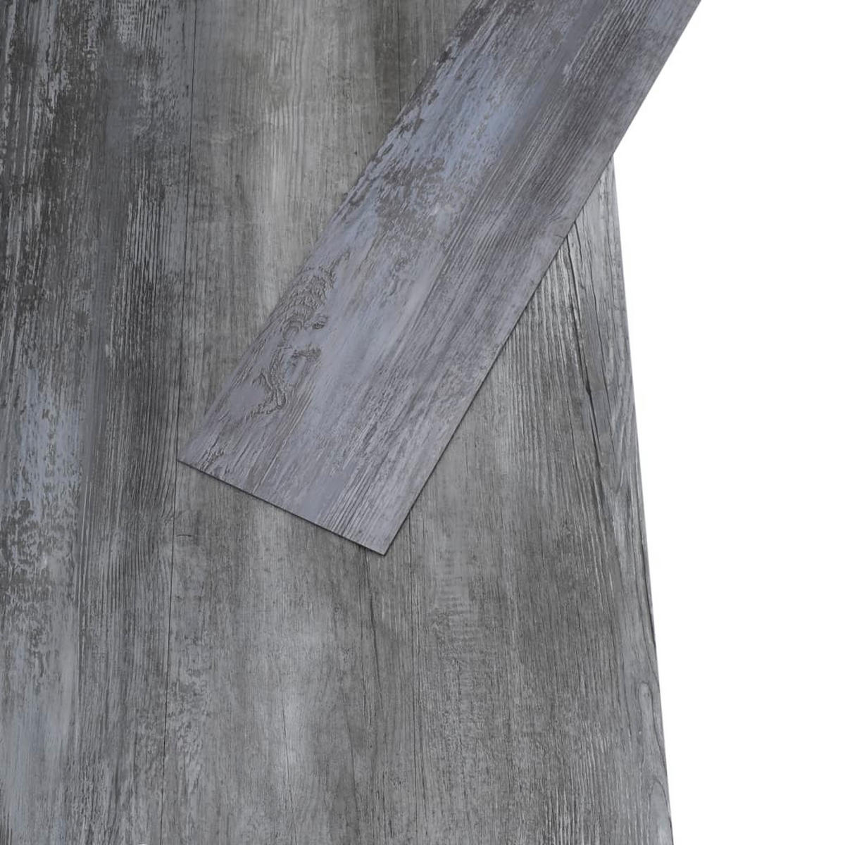 VINYLBODEN PVC-Dielen selbstklebend Glänzend Grau 5,02m² - Hellgrau, Kunststoff (91.5/15.2/1.3cm) - DELUKE
