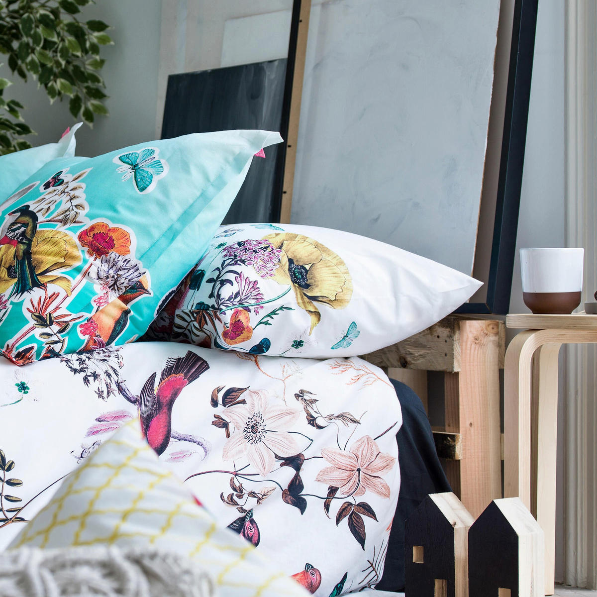 KISSENBEZUG birds of paradise 45x155 cm mehrfarbig - Multicolor, Textil (45/155cm) - Happy Friday