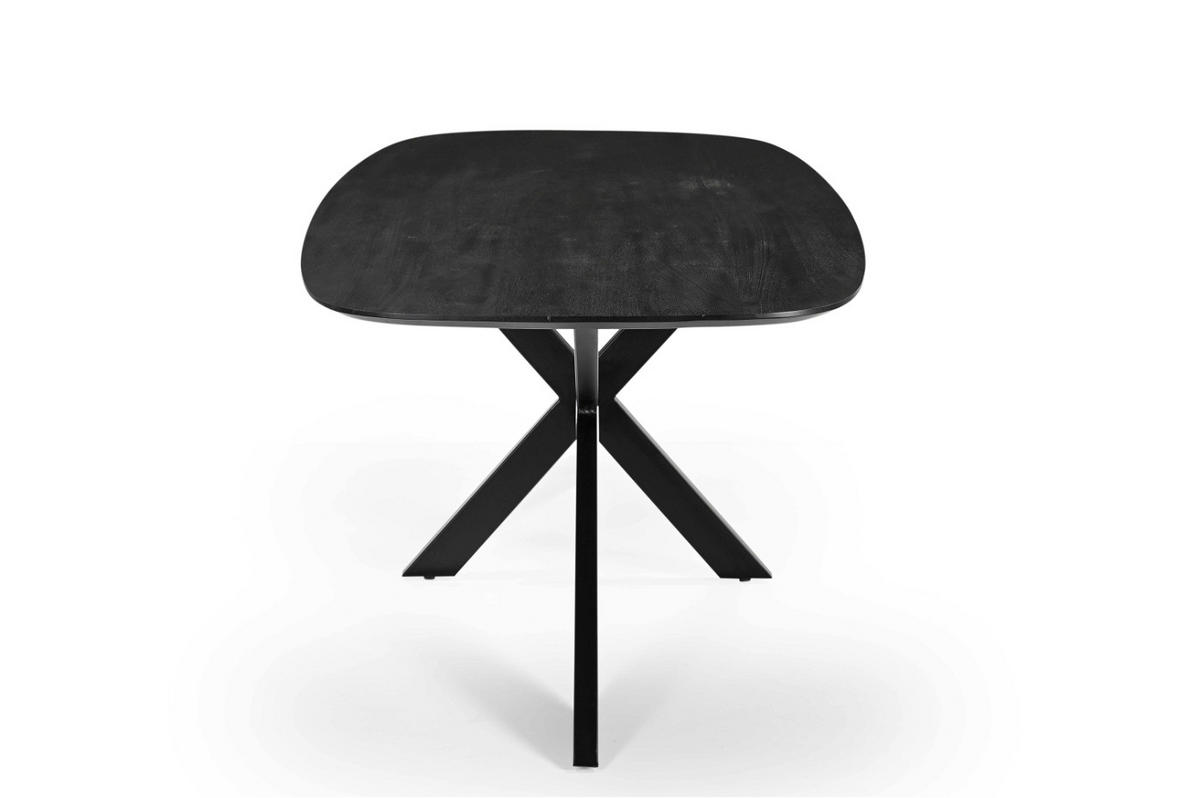 ESSTISCH oval aus Mangoholz 240cm, schwarz - Schwarz, Metall (240/100/76cm) - Giga Meubel
