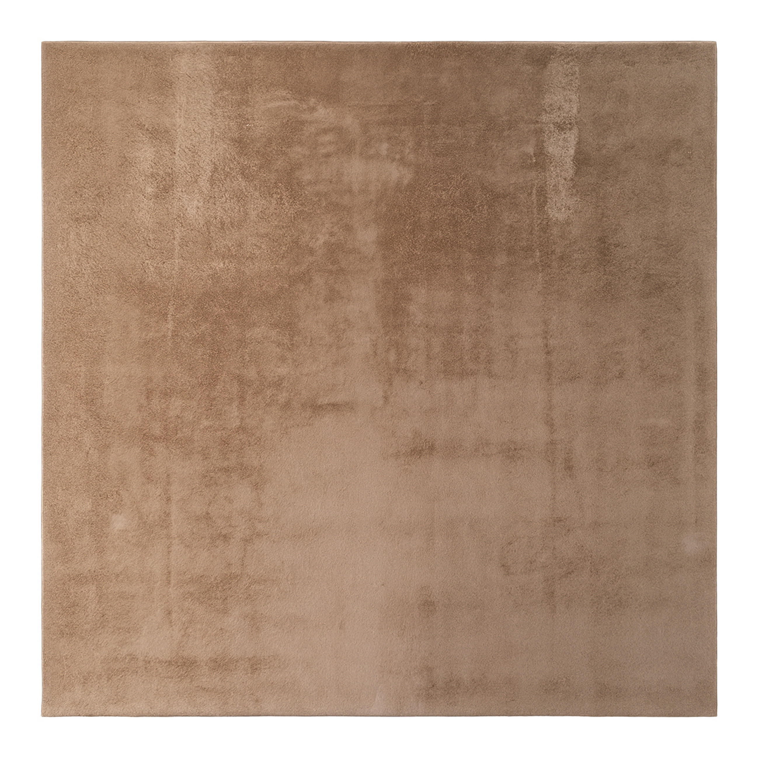 KURZFLORTEPPICH LUMI quadratisch hellbraun kuschelweich waschbar 160/160 cm - Hellbraun, Textil (160/160cm) - Tapiso