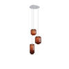 GALERIELEUCHTE Velo 3-flammig Braun Ø 18/20/25cm - Braun/Weiß, Glas (25/25/27cm) - s.luce