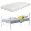 METALLBETT Apolda mit Matratze - Weiß, Textil/Metall (90/200cm) - [en.casa]