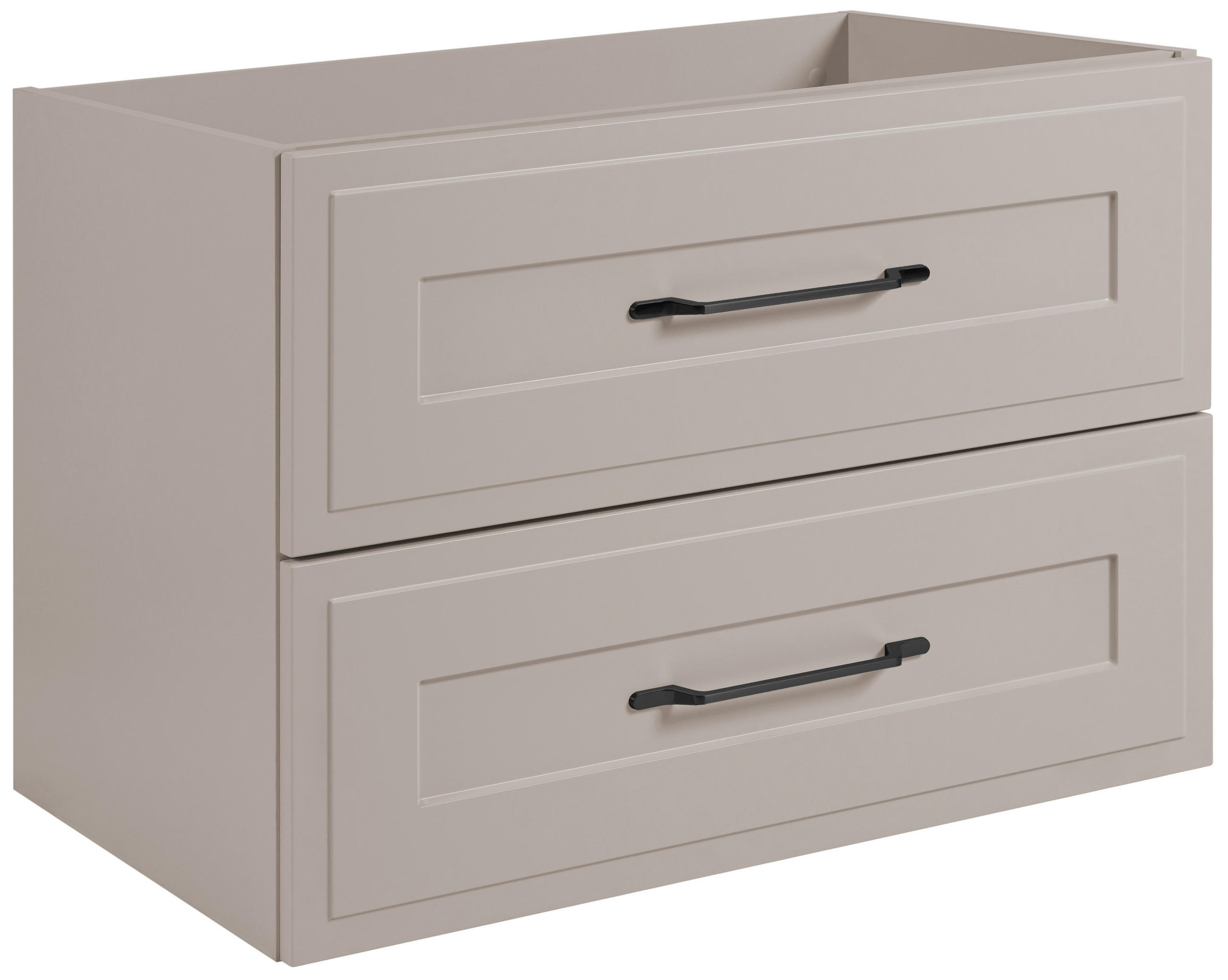 WASCHBECKENUNTERSCHRANK im klassischen Stil, Kaschmir, 80 x 57 x 46 cm - Beige/Schwarz, Holzwerkstoff (80/57/46cm) - 3XE LIVING
