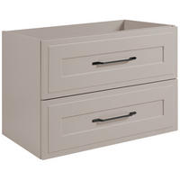 WASCHBECKENUNTERSCHRANK im klassischen Stil, Kaschmir, 80 x 57 x 46 cm - Beige/Schwarz, Holzwerkstoff (80/57/46cm) - 3XE LIVING