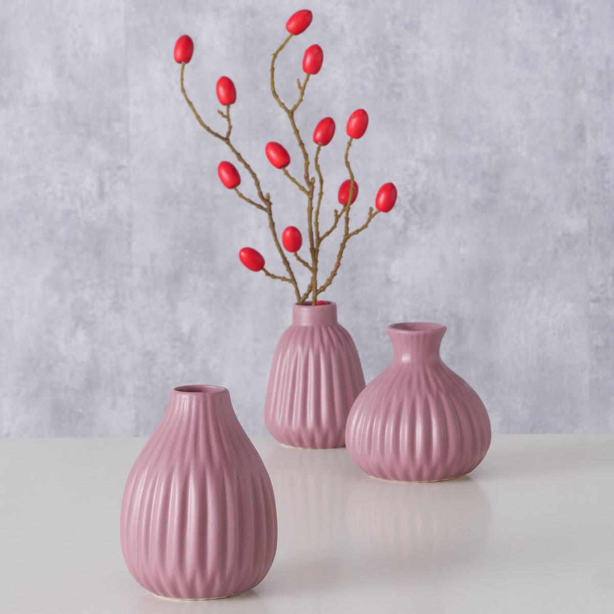 VASE Porzellan Esko 12 cm - Altrosa, Keramik (12cm) - Boltze Home