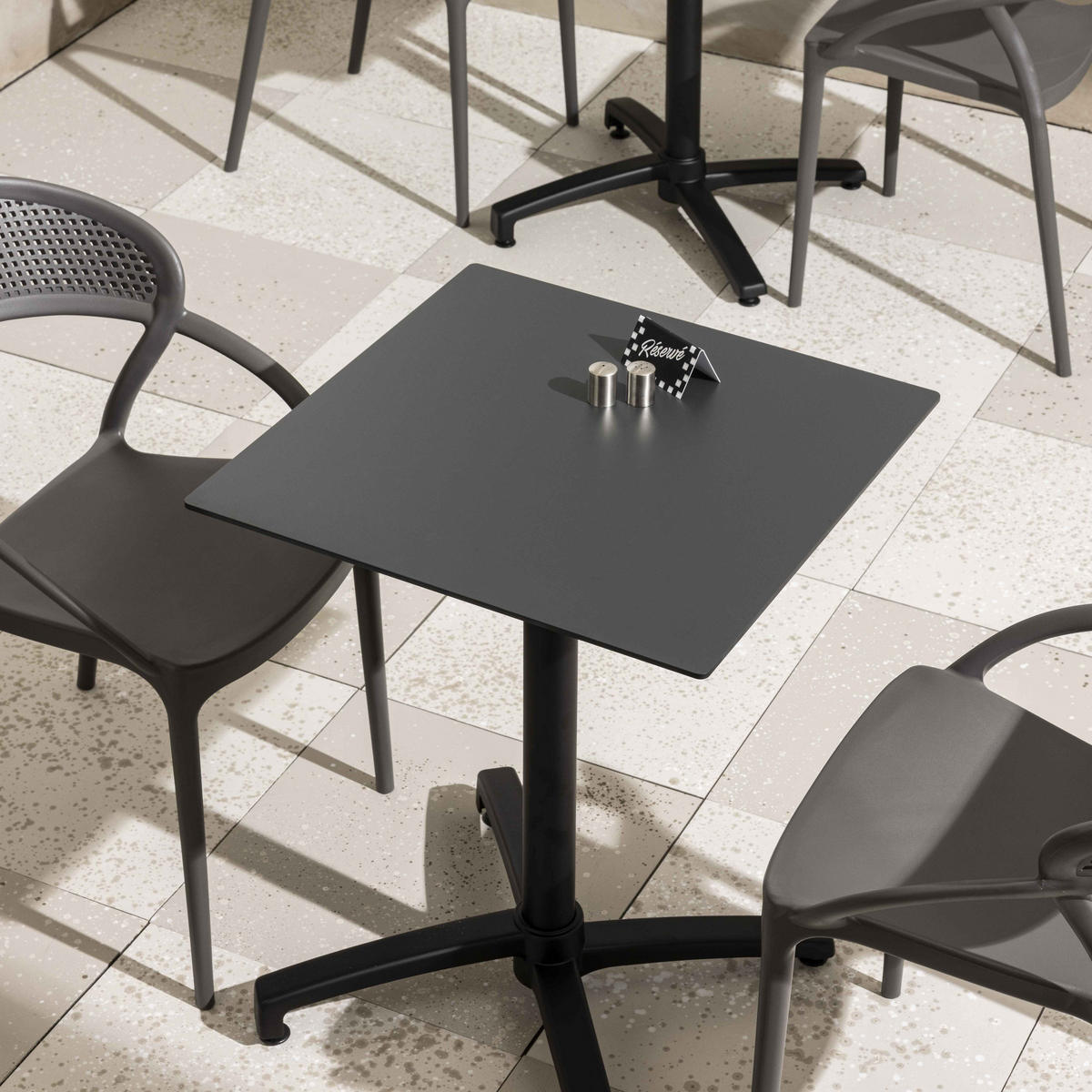 TISCHPLATTE 60 x 60 cm, Schwarz - Schwarz, Kunststoff (60/1.25/60cm) - Oviala