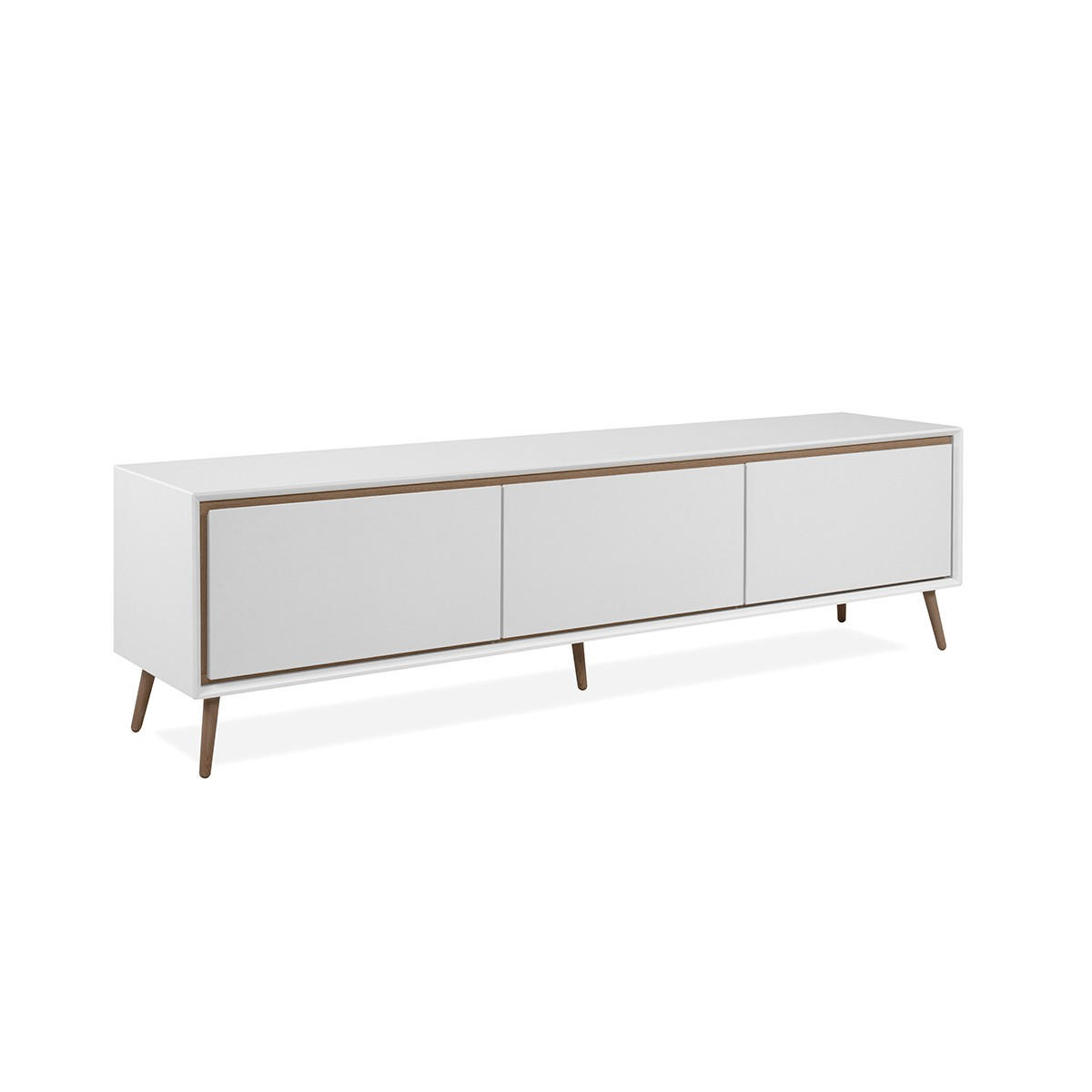 TV-MÖBEL mit 3 Klappen - Arona - 175/38/50 cm - Weiß, Holzwerkstoff (38/50/175cm) - Calicosy