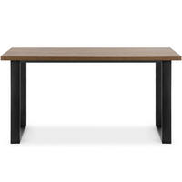 ESSTISCH CETO ausziehbar rechteckig Loft-Stile, eiche lefkas - Eichefarben/Schwarz, Holz/Metall (80/150/77cm) - KONSIMO®