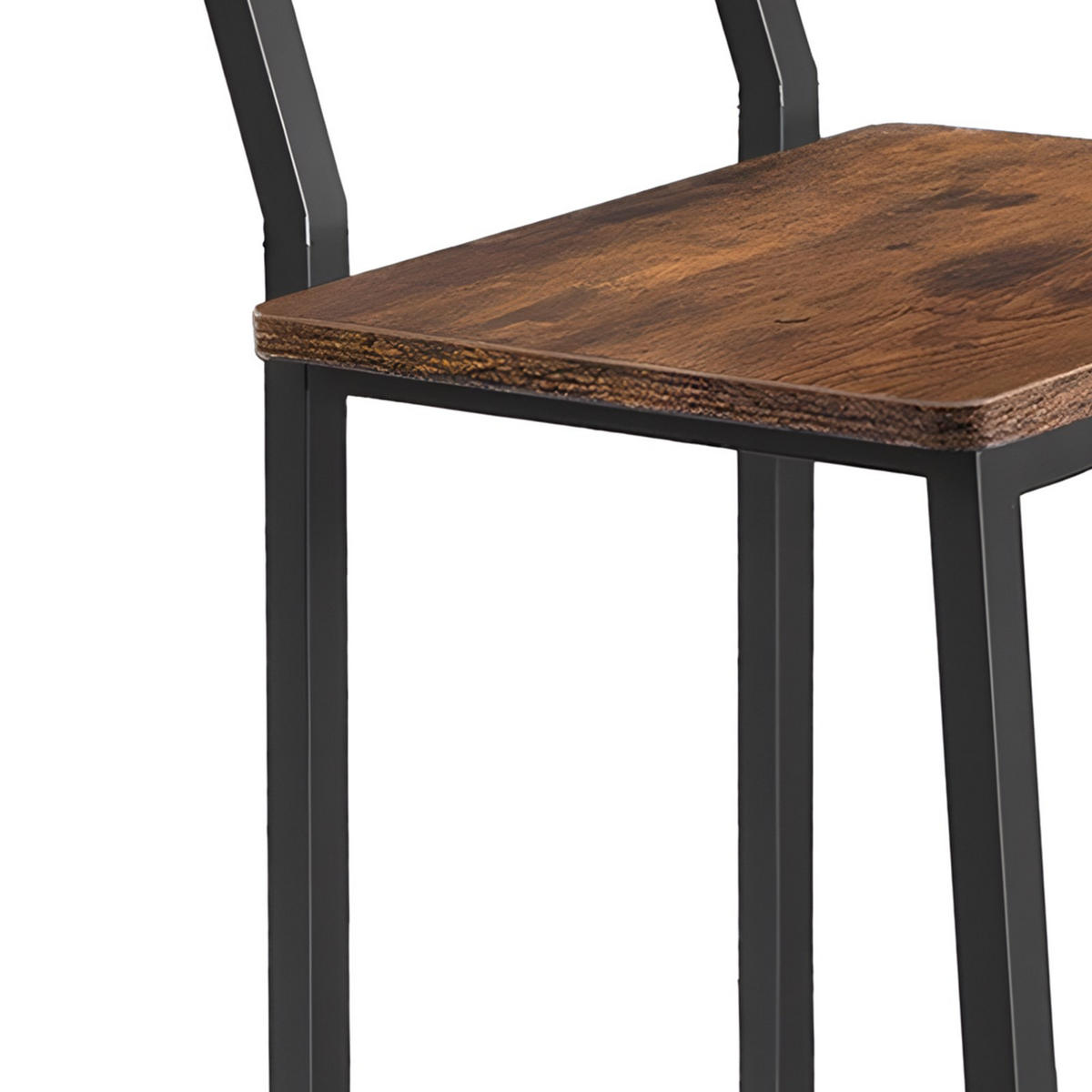 BARHOCKER 2er-Set mit Lehne Metall Dunkelbraun Schwarz 40/30/90 cm - Dunkelbraun/Schwarz, Holzwerkstoff/Metall (30/90/40cm) - Begryf