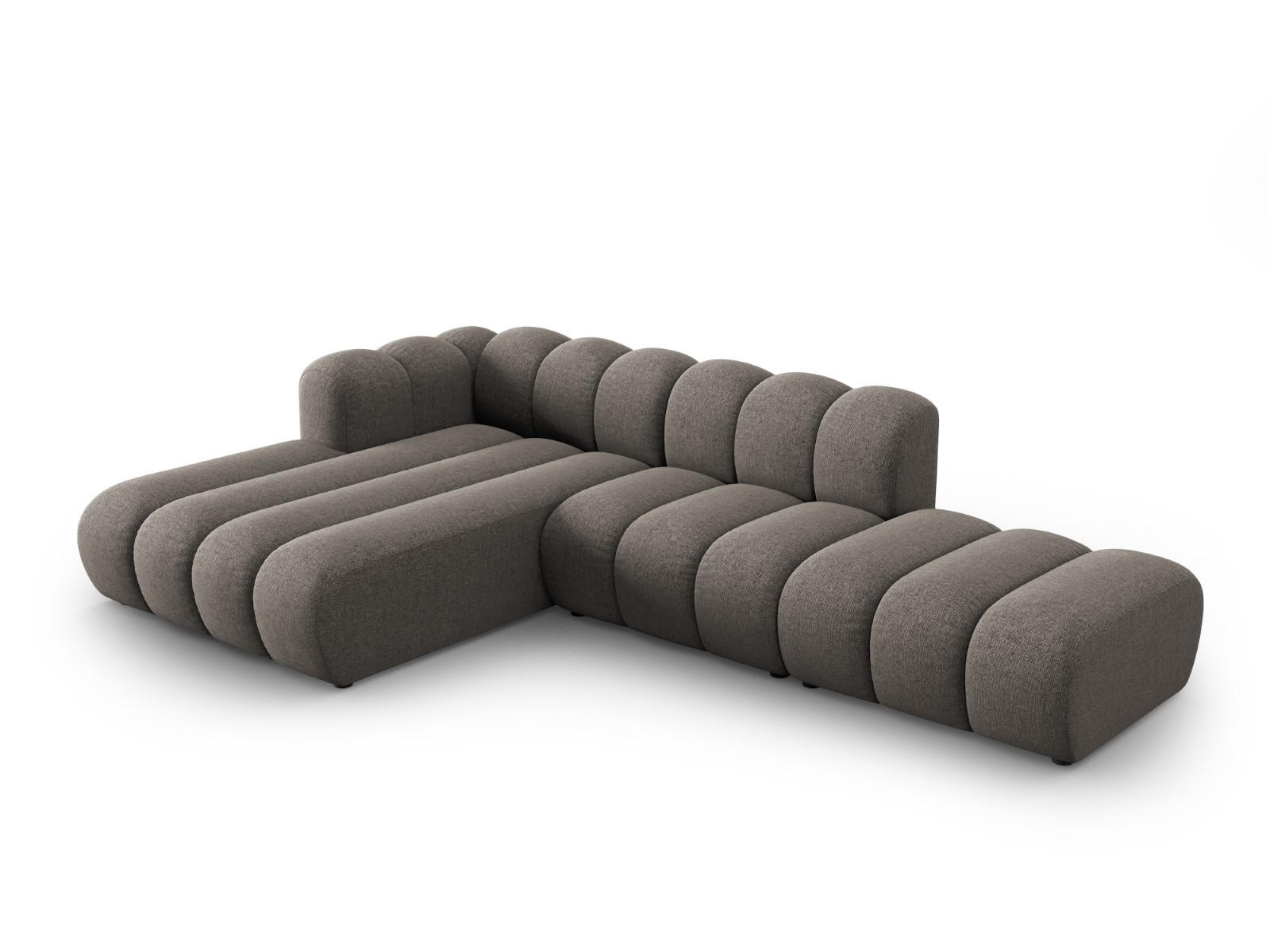 ECKSOFA modular links Lupine aus Chenille-Stoff grau 5 Sitzplätze - Grau, Textil (177/299cm) - Micadoni