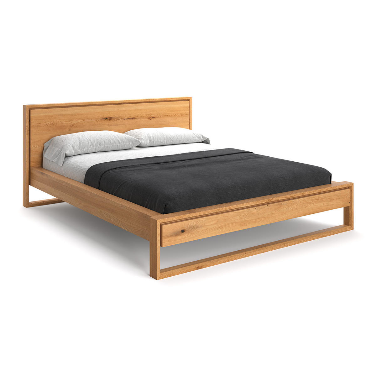 MASSIVHOLZBETT Modena aus Eiche 200x220 cm - Eichefarben/Naturfarben, Holz (200/220cm) - Danzz