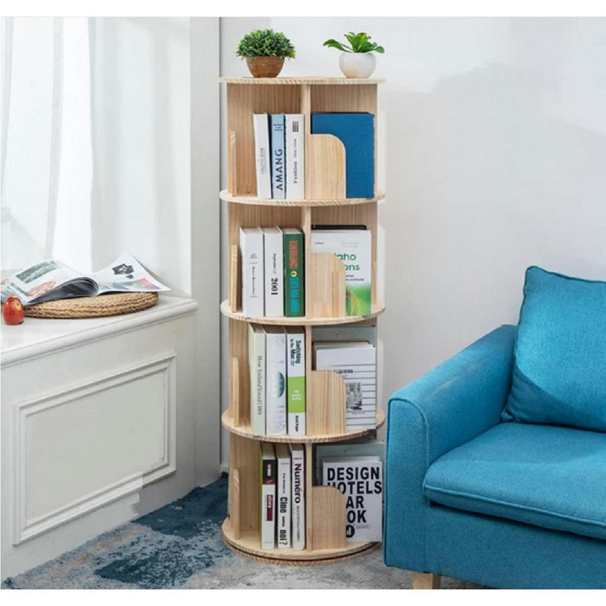 BÜCHERREGAL Massivholz 4-stöckig 128 cm - Braun, Holz (44/128/44cm)