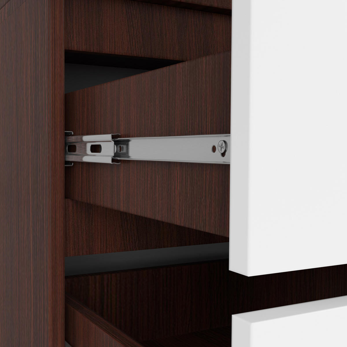 KLEIDERSCHRANK Wengefarben, Weiß 180x51x90 cm - Wengefarben/Weiß, Holzwerkstoff (180/180/51cm) - Akord