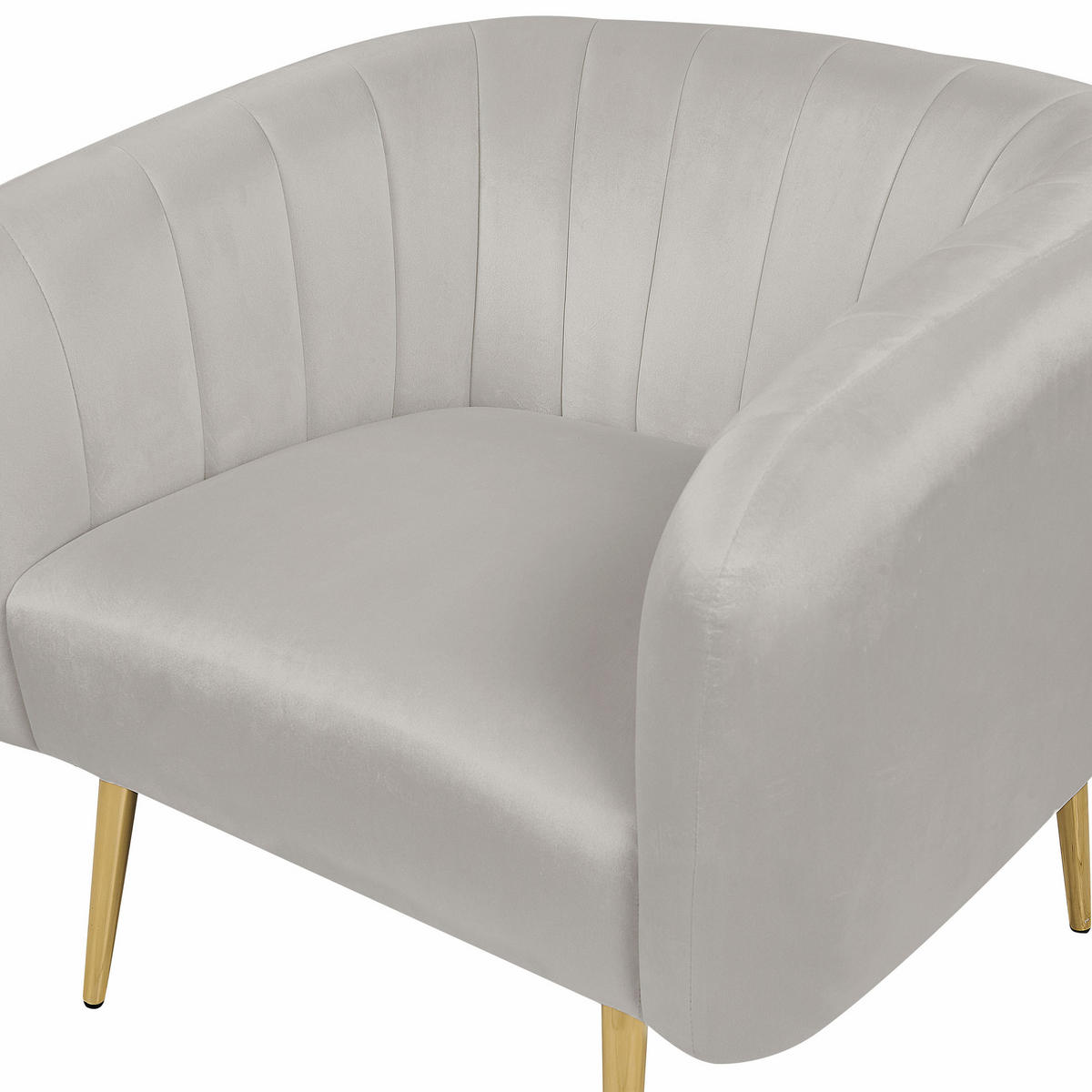 SESSEL Samtstoff Grau Laconia - Grau, Textil/Metall (85/72/62cm) - Beliani