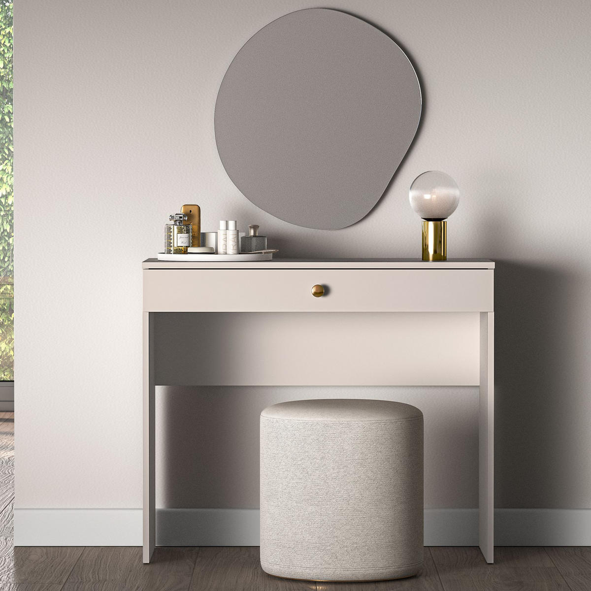 SCHREIBTISCH FRALIA,Creme - Creme, Holzwerkstoff (40/92/79cm) - KONSIMO®