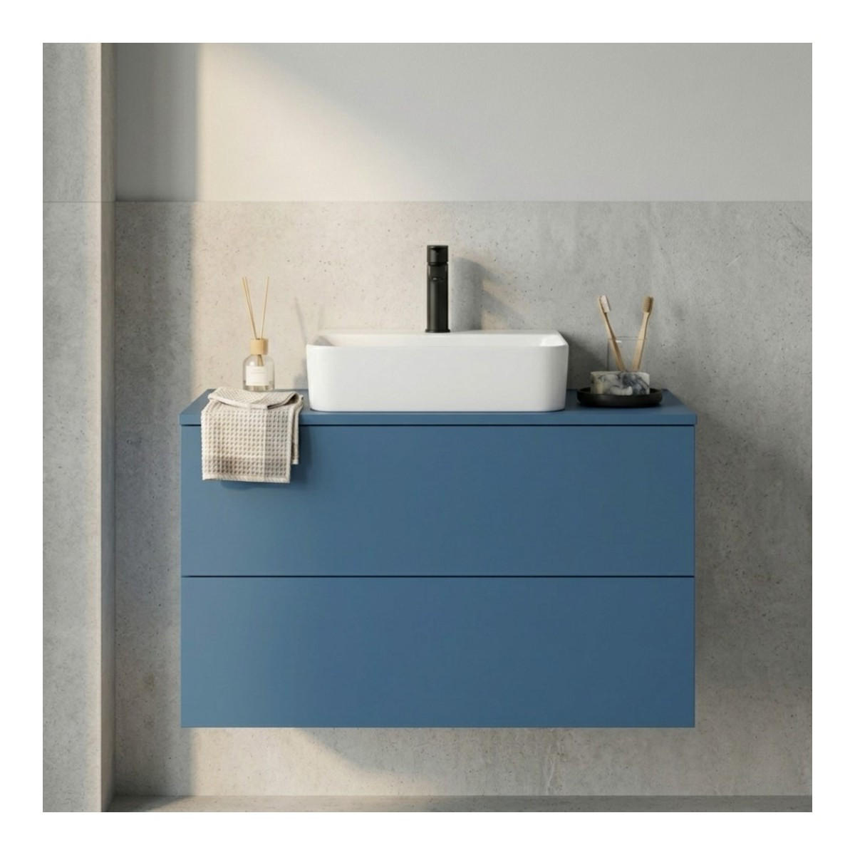 WASCHTISCHUNTERSCHRANK Color 2S 60 Meeresblau - Dunkelblau, Holzwerkstoff (60/50/45cm) - mzm24