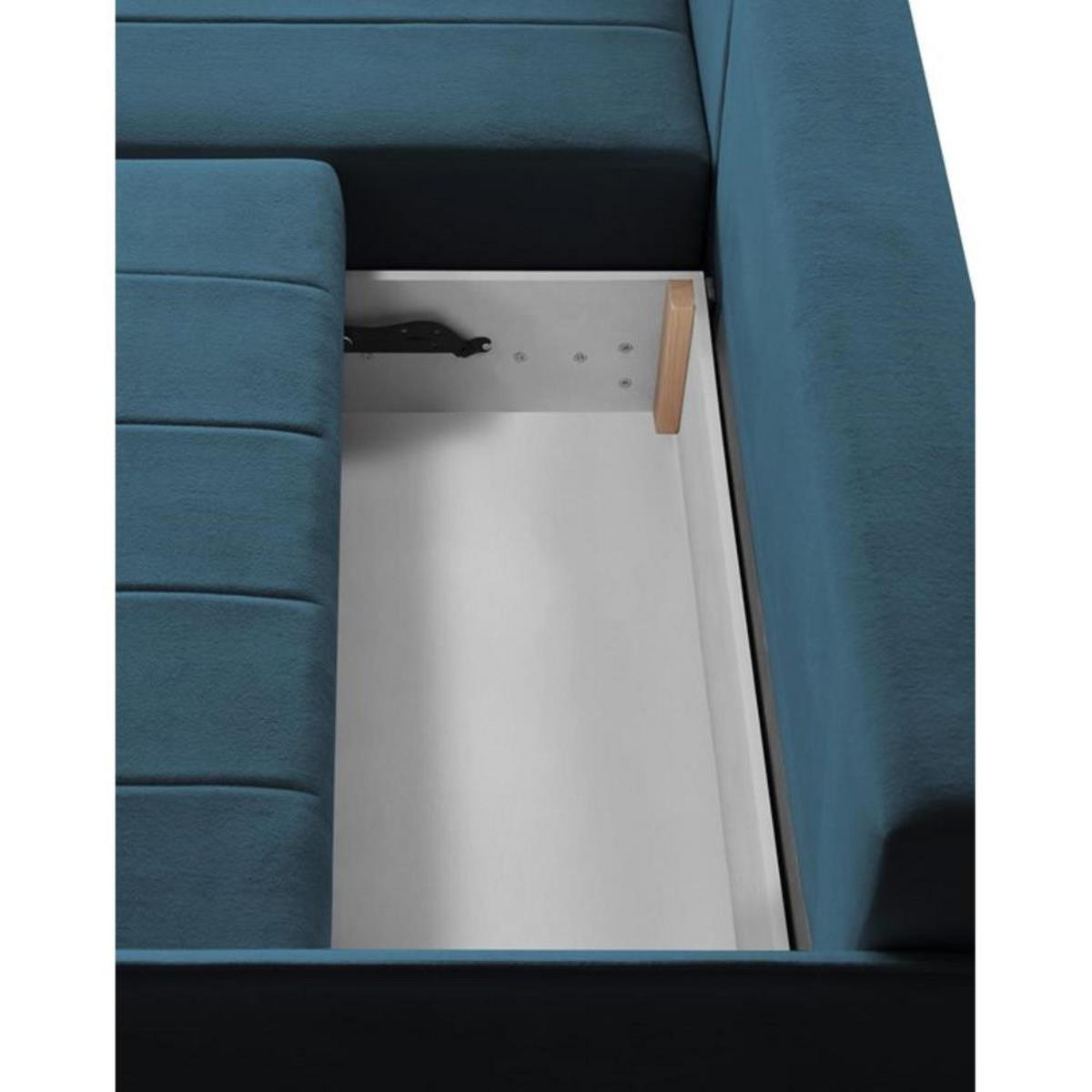 ECKSCHLAFSOFA Capri blau - Blau/Schwarz, Kunststoff/Textil (223/156cm) - Beautysofa