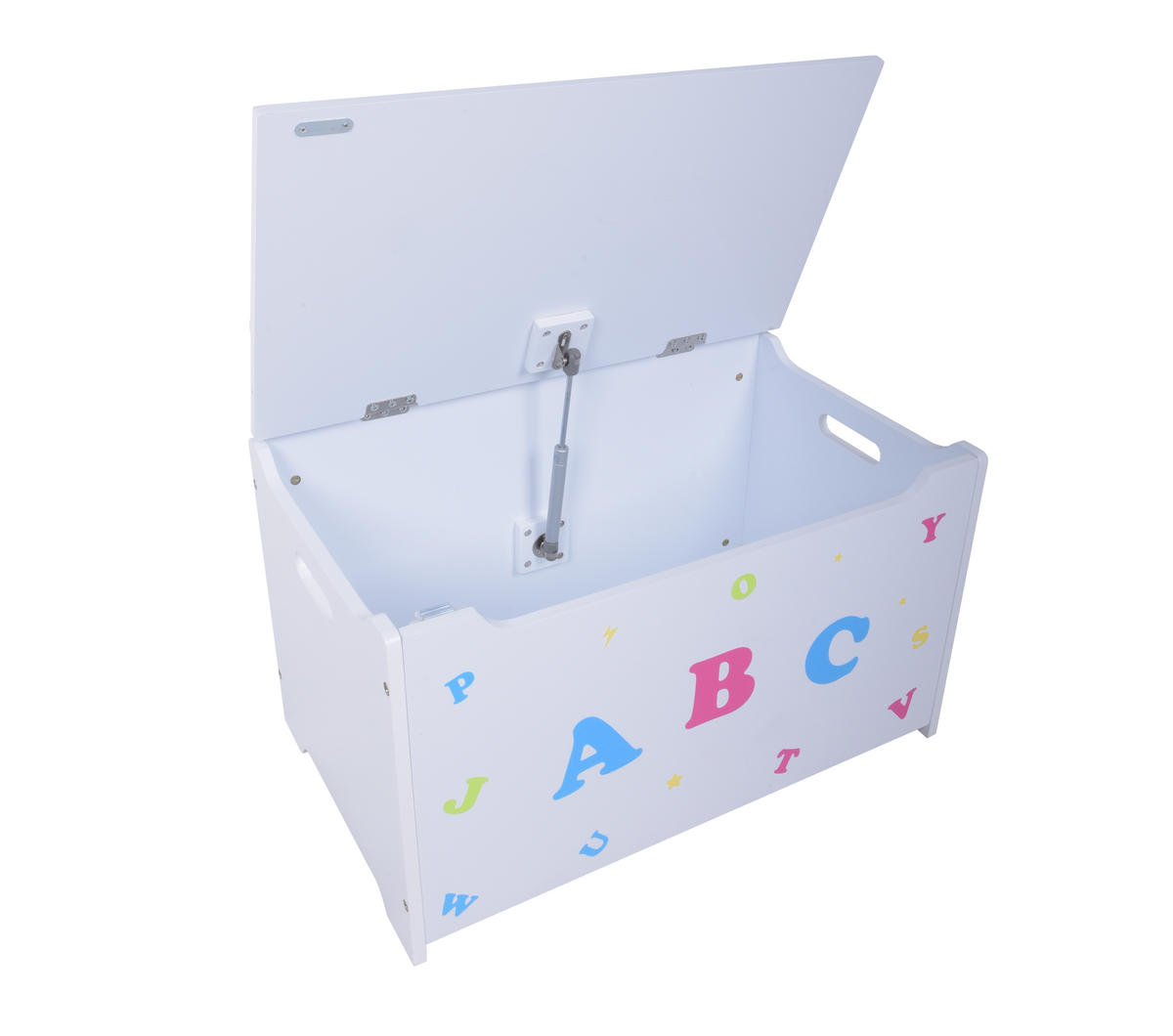 KINDER-TRUHENBANK Abc Stauraum Holz Weiß 53x35,5x60cm - Weiß, Holz (35.5/53/60cm) - DELUKE