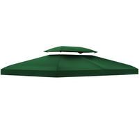 PAVILLON-ERSATZDACH von Outsunny 3x4 m, Doppeldach-Design, wetterfestes Polyester-Ersatzteil für Partyzelt und Gartenpavillon, Grün - Grün, Textil (300/20/400cm)