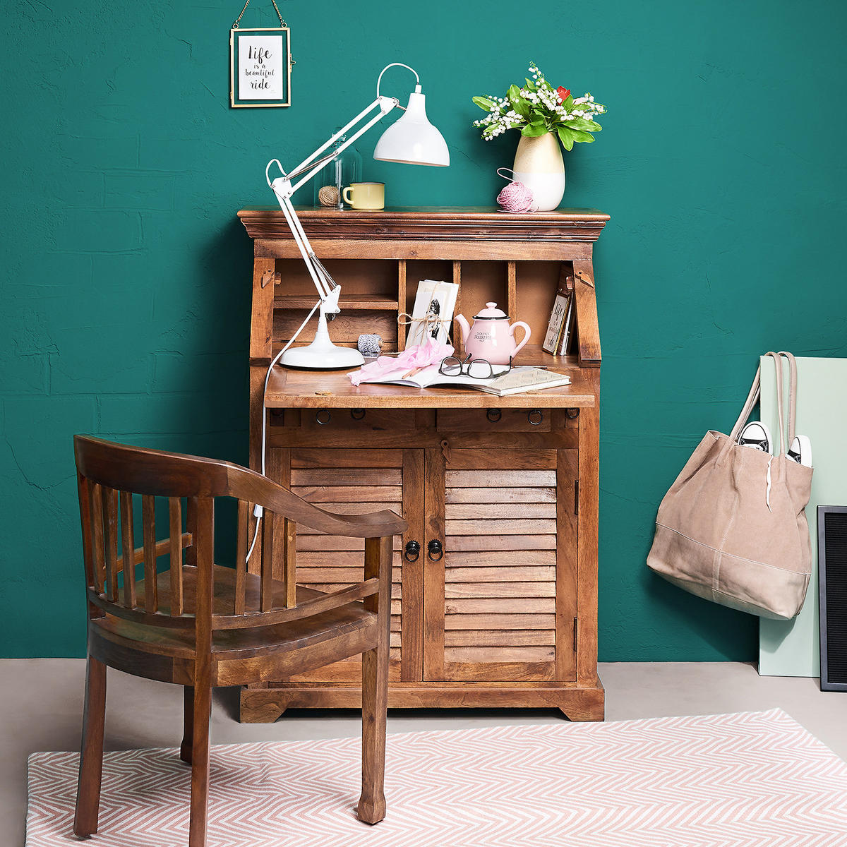 STUHL Hopkins - Braun, Holz (55/81/54cm) - Butlers